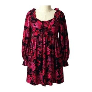 NEW Chelsea & Violet Girls XL 16 Red Velvet Rosette Party Dress Long Sleeve